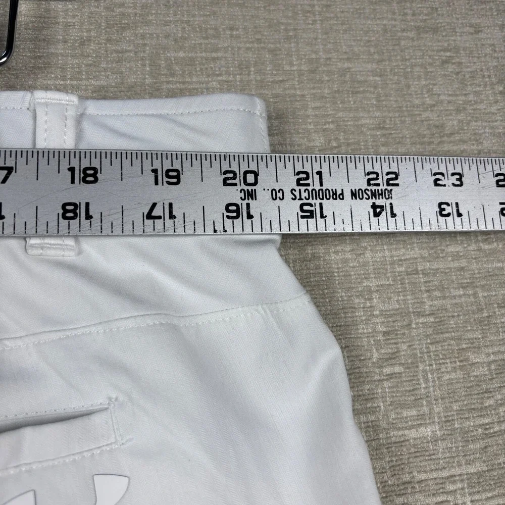 Under Armour Mens White Herringbone Golf Pants 42x30 Performance Trousers